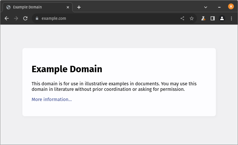 Chromium with the https://example.com open on Linux with Gnome.